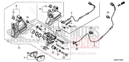 ETRIER DE FREIN ARRIERE (CB1100CA/TAD) CB1100CAK de 2019